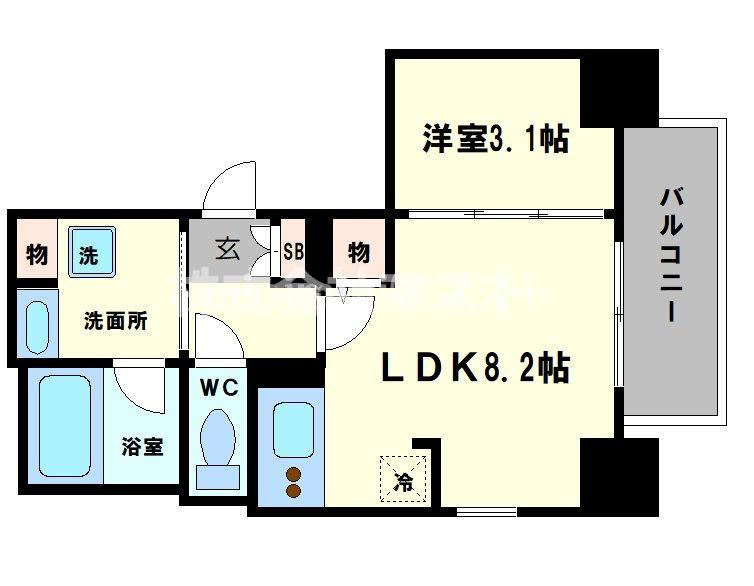 シーズンフラッツ靭本町の間取り
