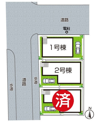 尼崎市大庄中通　第8期　新築一戸建ての区画図|全3区画