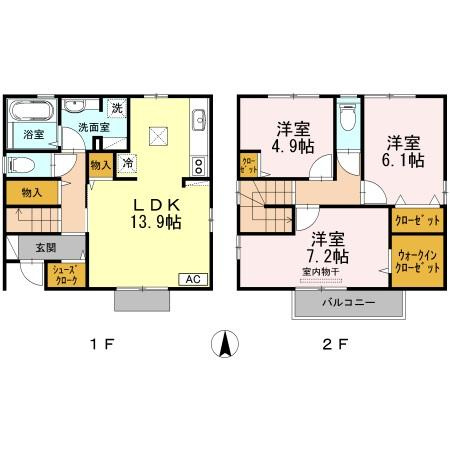 Ｂｏｎｈｅｕｒ　B棟の間取り
