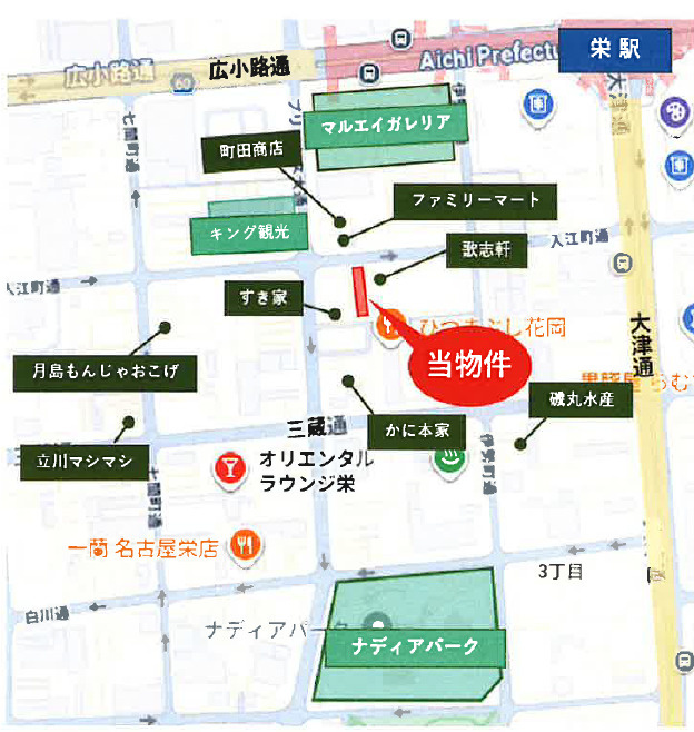 TRN名古屋栄の地図