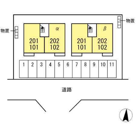 アパートメントコアβの区画図