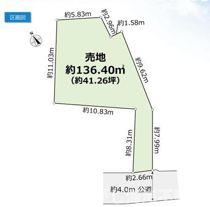 藤沢市辻堂元町4丁目　売地の土地図|土地図