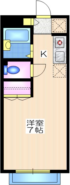 プチシャルムの間取り|最上階・7帖居室・バス・トイレ別