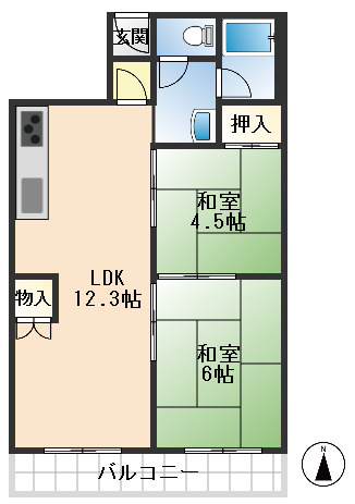 シャンボール豊中の間取り