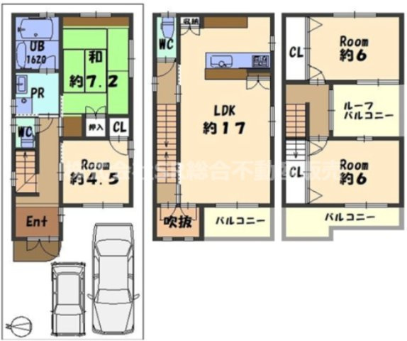 布市町2丁目中古戸建の間取り|個々のプライバシーが確保できる振分タイプ♪