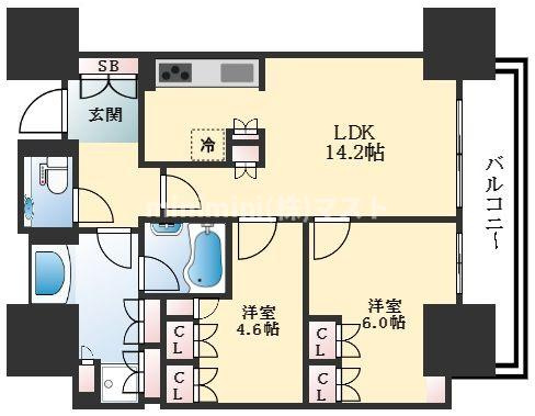 ローレルタワー堺筋本町の間取り