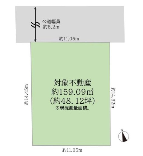 敷地面積48坪　売地　川越市上戸新町