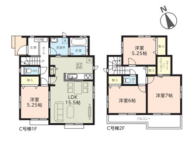 千葉市花見川区朝日ヶ丘五丁目　新築分譲住宅C号棟
