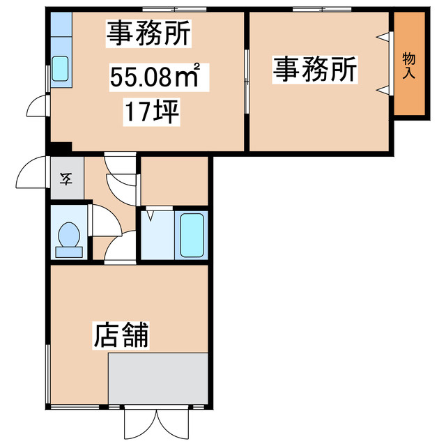 愛国東３－１－１６貸店舗の間取り