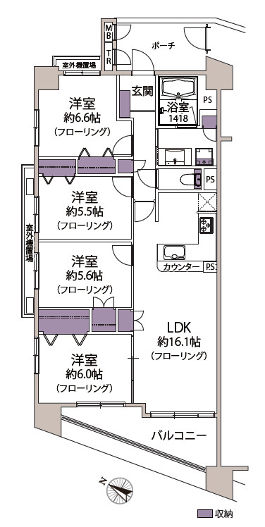 ダイアパレスグランデージ湘南平塚の間取り