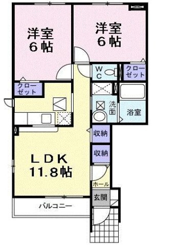 ラ・パヴァーヌＡの間取り