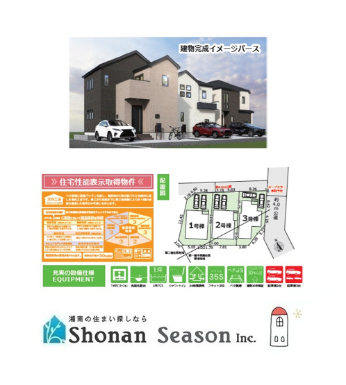 【区画図】 | 購入後万が一瑕疵（不具合）があれば、売主が無償で修繕してくれる建物１０年保証付き◎
小・中学校やお買物施設近く、暮らしやすさもお墨付きですよ♪