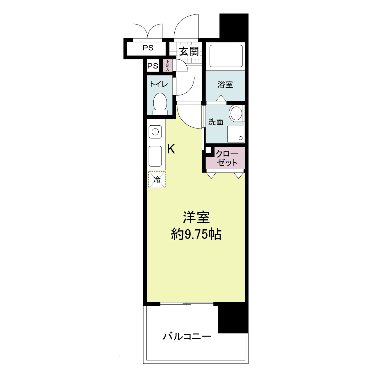 福岡市博多区築港本町の賃貸マンションの間取り