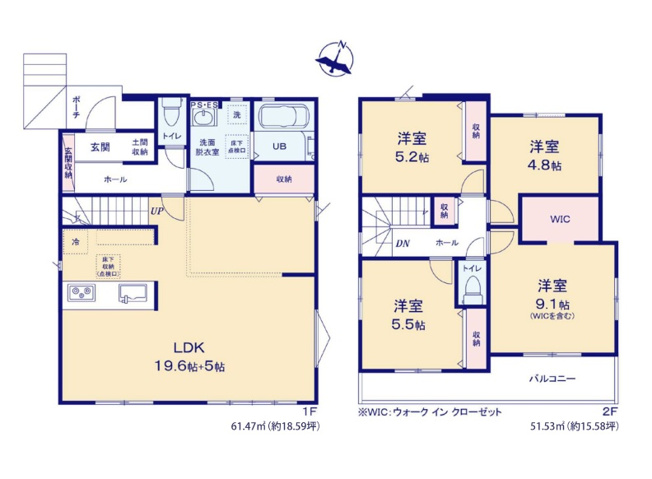 【間取り】 | 福岡市東区雁の巣2丁目8期　1号棟（全1棟）【仲介手数料無料・0円】 | 平日、土日祝日もお好きな日時にご見学可能です。お気軽にお問合せ下さい。
