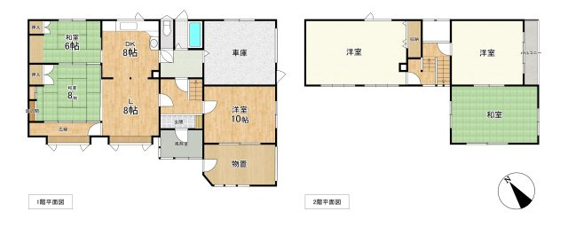 昭和中央1丁目の静かな住宅街に佇む、開放感あふれる角地の7LDK物件の間取り
