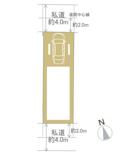 北区滝野川1丁目　陽当り×通風良好　両面道路の限定1棟の区画図
