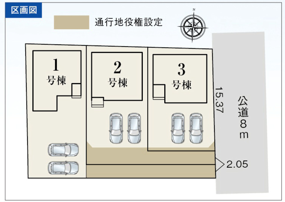 売新築戸建　富士市中之郷の区画図
