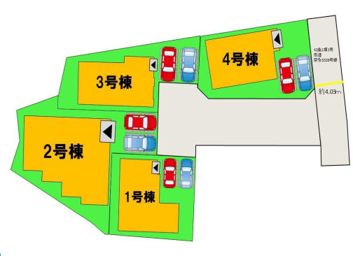 【区画図】 | 福岡市東区奈多3丁目1期　1号棟（全4棟）【仲介手数料無料・0円】 | 区画図です。2号棟