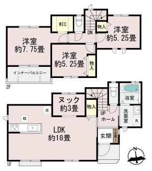 沖縄市知花（全5棟）A・B・D・E号棟の間取り|B号棟　3590万円