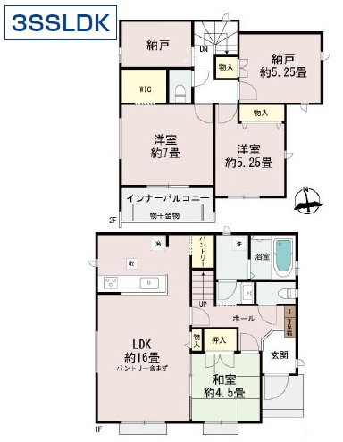 沖縄市知花（全5棟）の間取り|C号棟　4090万円