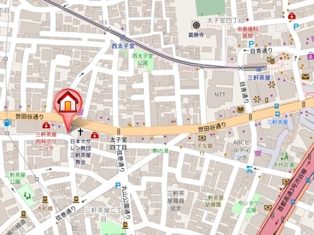 レジディア三軒茶屋Ⅲ の地図