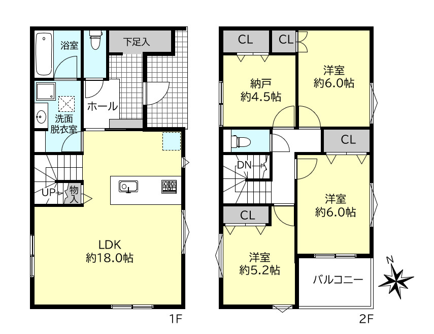 明石市太寺大野町新築戸建３号地の間取り