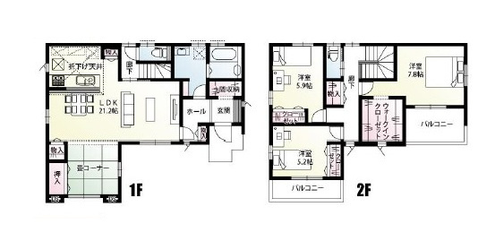 坂戸市鎌倉町新築戸建の間取り