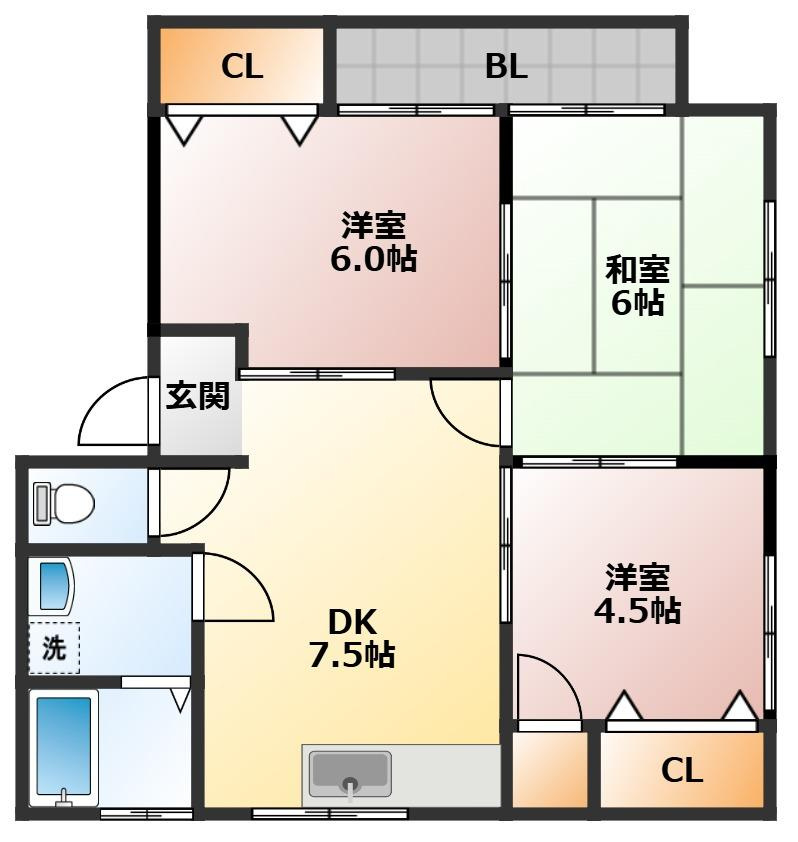 コーポラス文珠の間取り