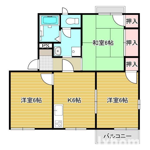タウニー北春日丘A棟の間取り