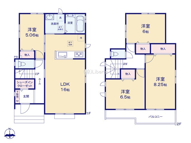 守谷市松ヶ丘6丁目　新築戸建　A号棟の間取り