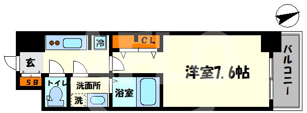 La Douceur西天満（ラドゥセール西天満）の間取り|S-RESIDENCE西天満Grand Jour　開放感のある間取り