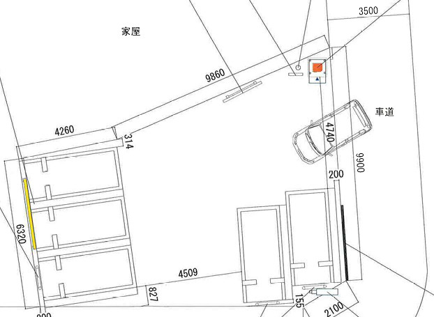 那覇市楚辺１丁目の駐車場の区画図