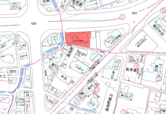 岡山市北区大供表町　マンションの地図