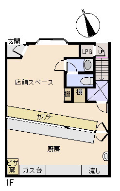 下田市一丁目　貸店舗の間取り