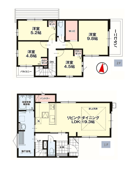 【間取り】 | 福岡市早良区飯倉6丁目8期　1号棟（全2棟）【仲介手数料無料・0円】 | 平日、土日祝日もお好きな日時にご見学可能です。お気軽にお問合せ下さい。