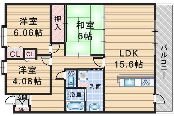 ウイング旭ヶ丘の間取り