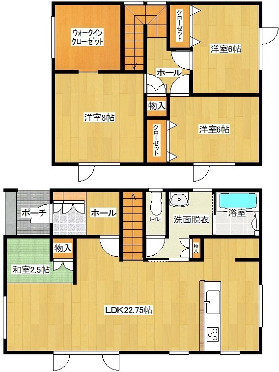 北見市西三輪3丁目752番33、752番70　中古売家の間取り