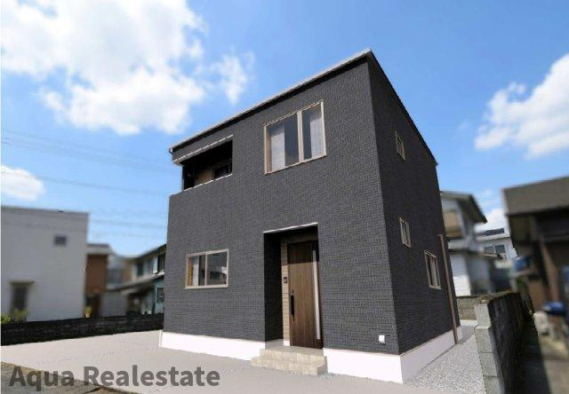 オール電化デザイナーズハウス日開野建売③の外観パース|外観の完成予想図です