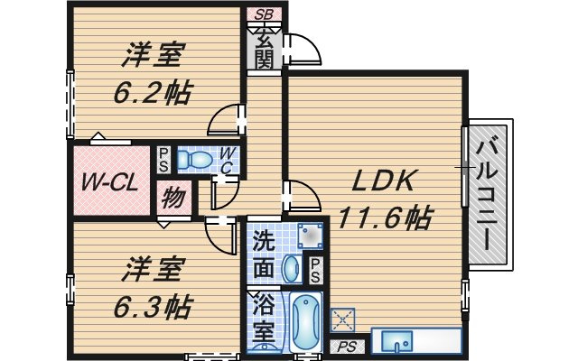 ウエストリヴァー２の間取り