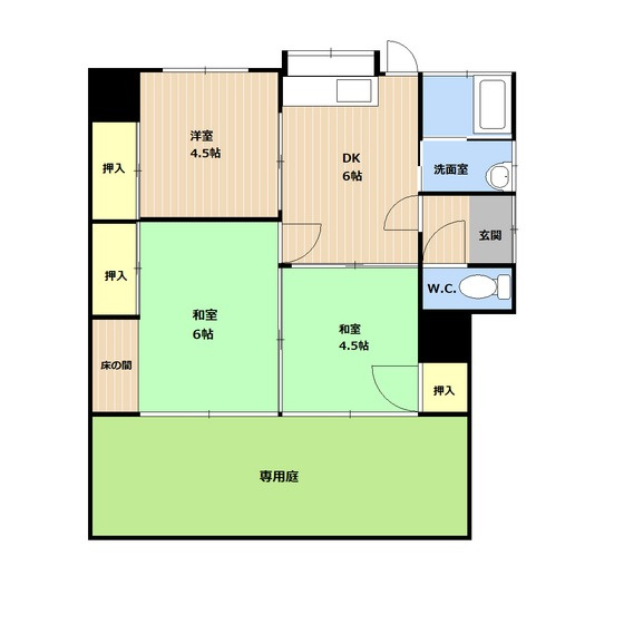 花立一戸建て（南側）の間取り