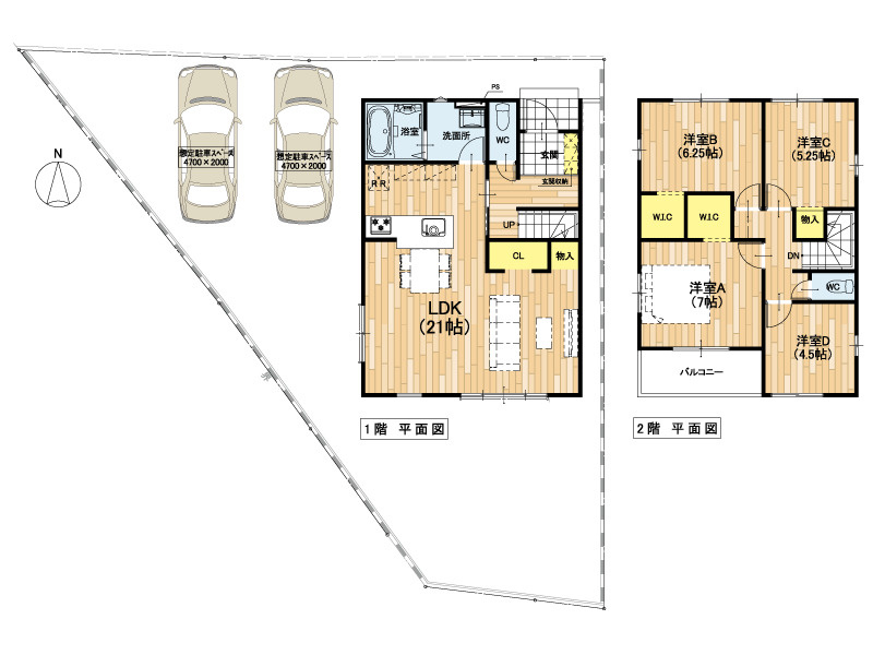 大津市本丸町　新築戸建の間取り
