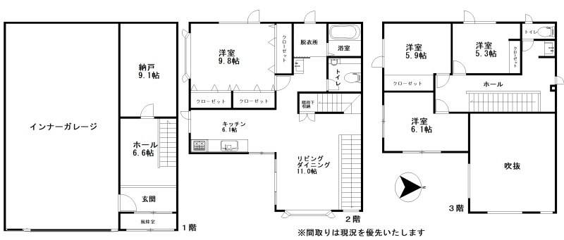 札幌市厚別区厚別東二条６丁目の中古一戸建の間取り