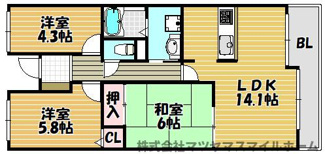 【間取り】 | 住道ファーストハイツ