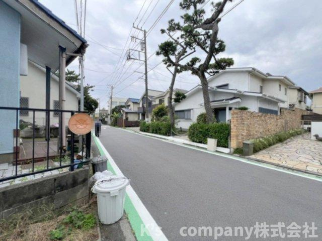 ◎茅ヶ崎市菱沼海岸　建築条件なし　売地の前面道路含む現地写真|前面道路の様子です◇