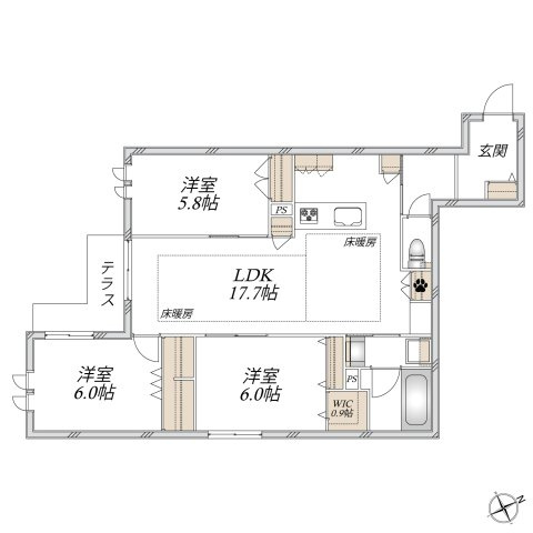 プラテリアコート市川の間取り|間取り