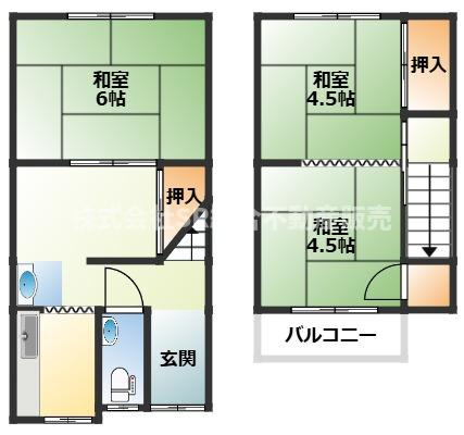 本町中古テラスハウスの間取り|使い方は買主様次第で、倉庫・事務所・アトリエ等多用途に使用可能で、お好きにDIYも可能です！