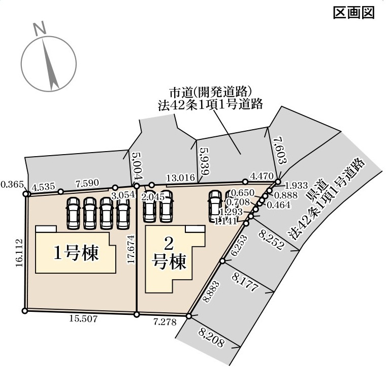 リーブルガーデン／南区浜口町／２号棟の区画図