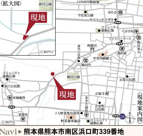 リーブルガーデン／南区浜口町／２号棟の地図
