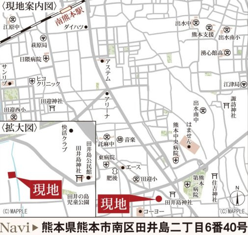 リーブルガーデン／南区田井島／１号棟の地図