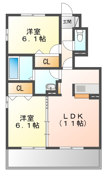 ソレイユ　Ｂの間取り